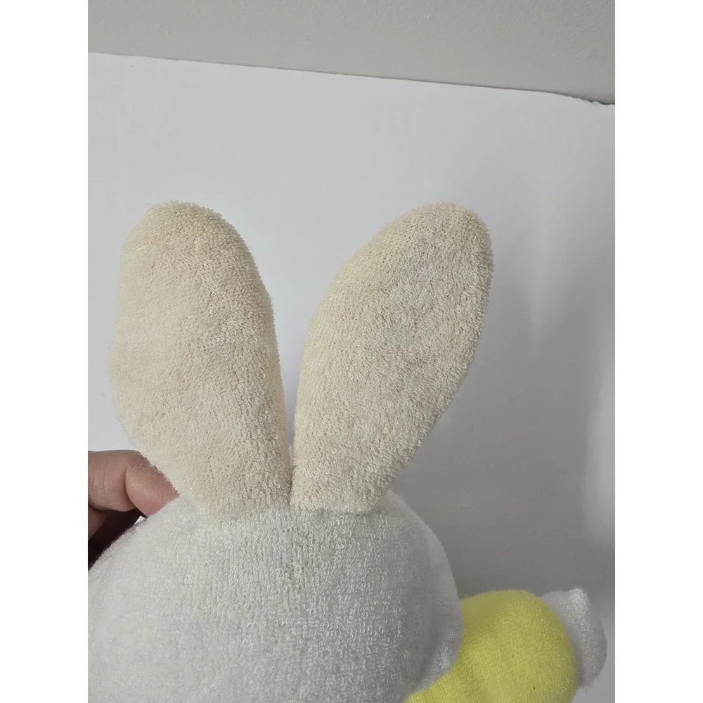 Vtg SOFT DREAMS Pastel Terry Cloth Bunny Rabbit Slippers Plush Baby Rattle 13